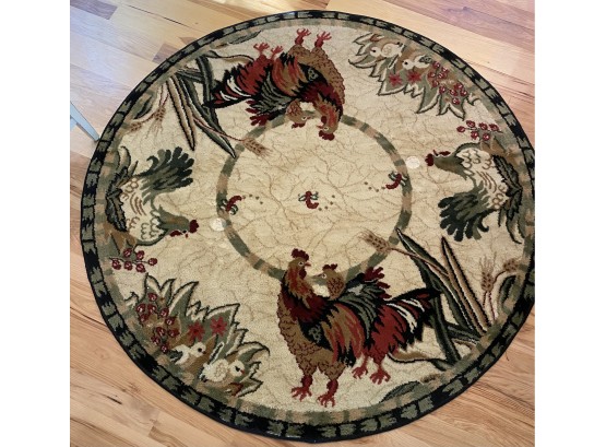 Round Rooster Rug