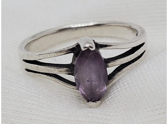 Size 5 Sterling Silver Amethyst Ring