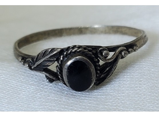 Size 6 Sterling Silver Black Onyx Ring