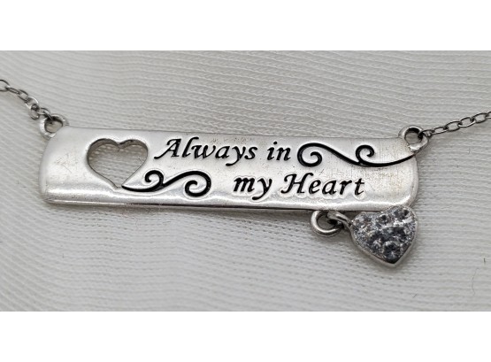 16' Sterling Silver Necklace - 'Always On My Mind' - 1 1/4' - 3.00 Grams