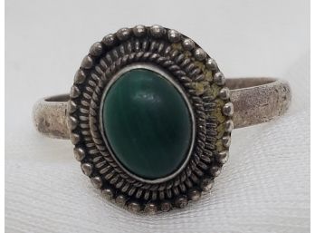 Size 8 Sterling Silver Antique Turquoise Ring