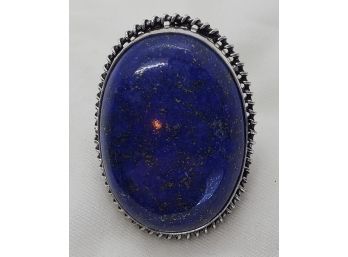 Size 8 Enormous Lapis Lazuli Stone Ring ~ 1 1/2' X 1 1/8'