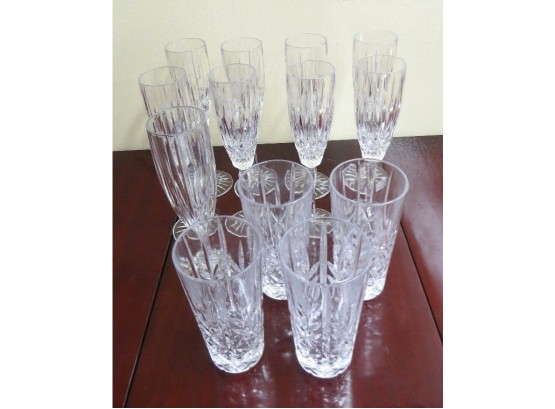 13pc Champagne Flutes & Highball Glasses Including Old Dublin By Mikasa