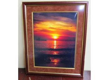 Paul Jankeiwicz Framed Color Photograph Trawler At Sunset