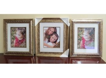 Lot Of 3 Matching Gilded Bronze Like Photo/art Frames - 16' X 20' In Size