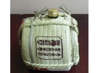 Japanese Sake Barrel Or Rundlet - Empty, But Colorful