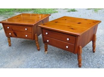 Spectacular Mid-century Country Knotty Pine End Tables - William Fetner, Inc. Of Hamlet, North Carolina