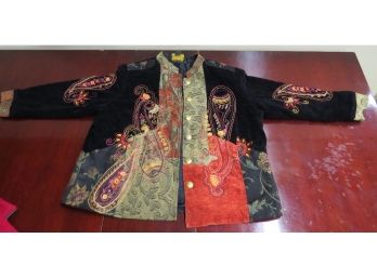 Vintage Alex Kin Size 2X Women's Jacket Paisley's Crush Velvets Wild Designs