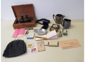 Mixed Lot Of Antique Collectibles & Interesting Things - Carnegie Steel Co. Cigar Box, Pocketknife, Etc.