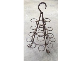 Tripod Shape Free Standing, Or Hanging, Plant Starter Pot Rack In Cast Iron