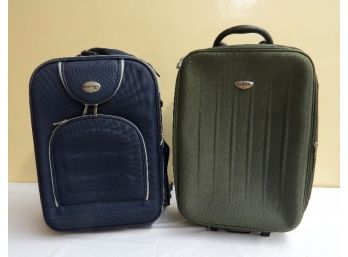A Pairing Of Soft Sided Carry On Pieces Of Luggage