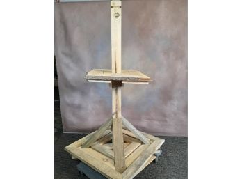 Custom Made Cedar Plant Stand With Pressure Treated Wooden Post