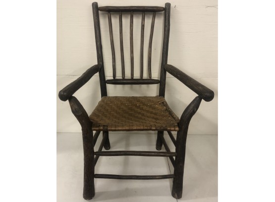 Antique Adirondack Chair With Splint Seat
