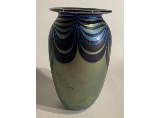 Art Glass Vase Signed Eickholt 1987