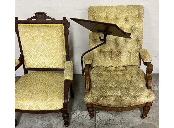 Pair Of Eastlake Victorian Walnut Parlor Chairs