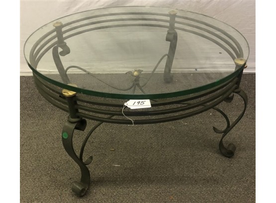 Glass Top Designer Low Table With Iron Base