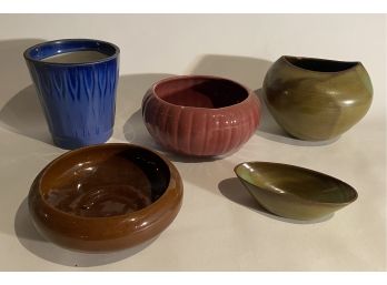 Five Pottery Planters