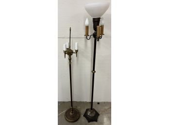 Two 1950s Metal Floor Lamps
