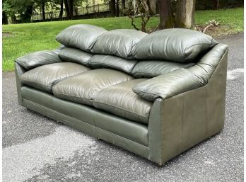 A Fine Quality Modern Leather Sofa By Hancock And Moore