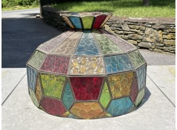Vintage Stained Glass Fixture Glass