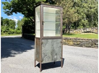 An Antique German Cast Iron And Mixed Metal Apothecary Cabinet