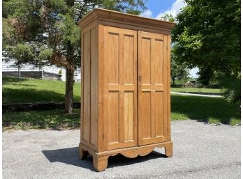 An Antique Scandinavian Pine Wardrobe Cabinet