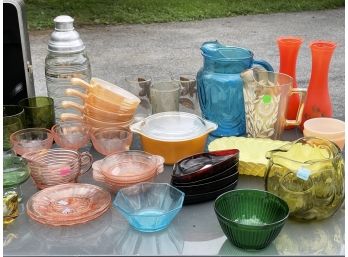 Mid Century Glassware Bonanza - Pyrex, Depression Glass, Fire King, And Much More!
