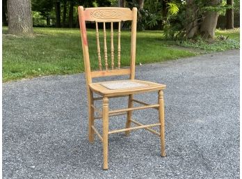 An Oak Side Chair With Cane Seat