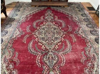 An Antique Hand Knotted Persian Rug