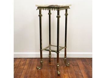 A Neoclassical Inspired Telephone Table In Brass And Onyx