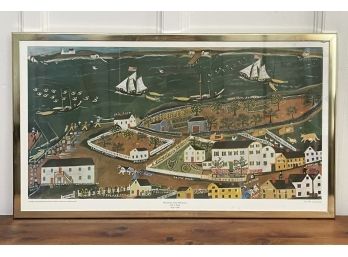 A Large Framed JOJ Frost Lithograph, Marblehead, MASS