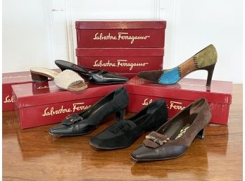 Five Pair Ladies' Salvatore Ferragamo Shoes