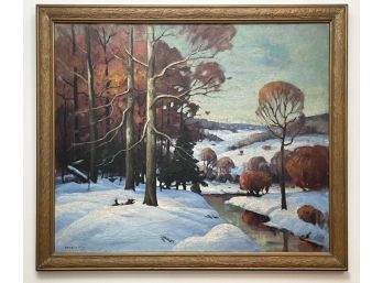 An 20th Century Oil On Canvas, Winter Landscape, Harry R. Townsend (American, 1885-1968)