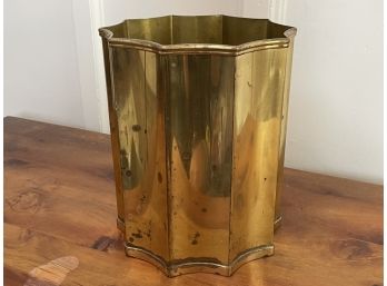 A Vintage Brass Wastebasket