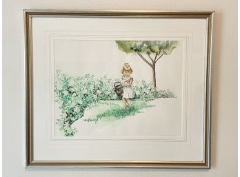 An Original Vintage Watercolor, Signed J. Rochester, 1974