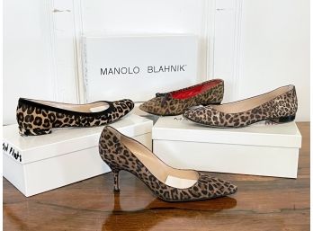 Four Pair Ladies' Manolo Blahnik Leopard Shoes