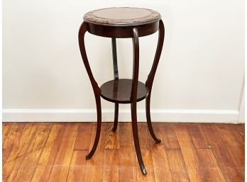A Carved Mahogany Pedestal, Or Plant Stand In Art Nouveau Style