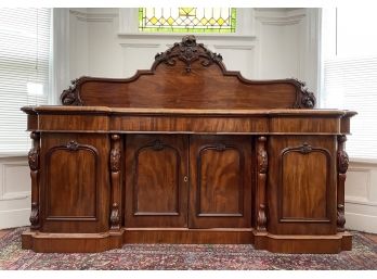A Stunning Late 19th/Early 20th Century Carved And Paneled Wood Sideboard