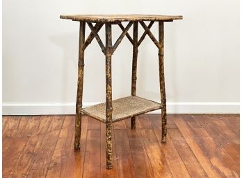 A Vintage Rattan Side Table