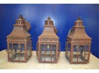 Set Of Three Ceiling Lanterns From Arte De Mexico