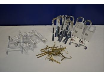 Lot Of Picture/plate Hangers And Book Ends