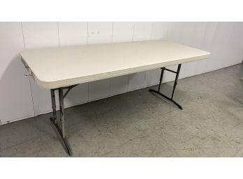 LIFETIME 6 Foot White Plastic Adjustable Height Folding Table  - Made In USA