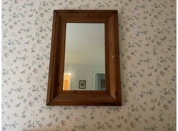 Antique Wide Pine Framed Mirror