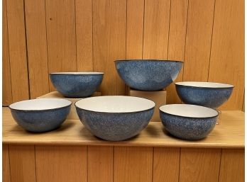Set Of Six Vintage Enamel Nesting Bowls