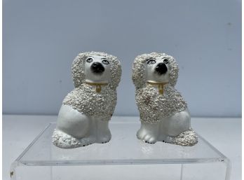 Pair Of Petite Porcelain Staffordshire Dog Figures