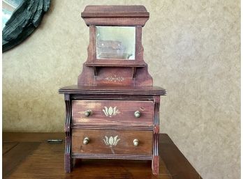 Antique DOLL Sized Dresser With Mirror