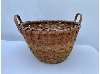 Antique Hand Woven Collecting Basket