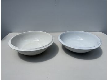 Two Antique Ironstone Wash Bowls, One Wedgwood