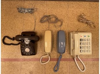 Two Vintage Wall Telephones & Two Table Top Phones Including Rotary