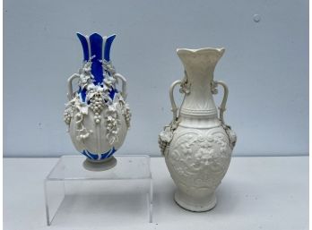 Two Exquisite Parian Vases, Circa 1840-1870